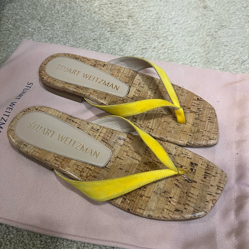 Stuart Weitzman yellow flipflop size 8.5